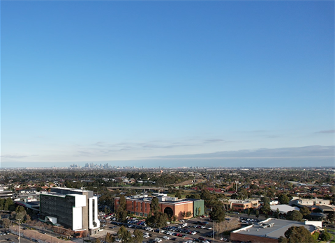 Drone shot of the Hume Central area in Broadmeadows