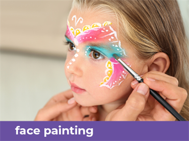 young girl with butterfly painted on her face
