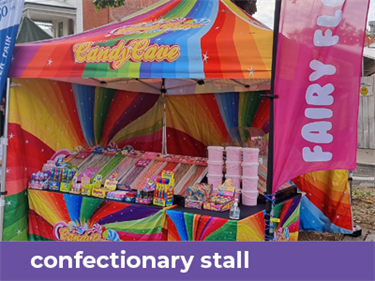 colourful stall selling candy