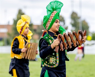 Kids performing cultural dance