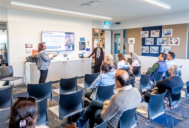 Community attending an Information Workshop