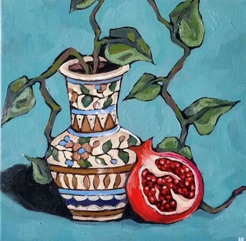 Vase and Pomegranate_2021_Oil on Canvas.jpg